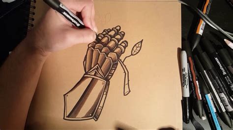 How to Draw a Knights Gauntlet Tattoo Style Tutorial speedpainting ...