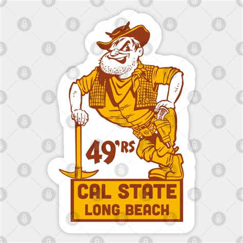 Vintage Cal State Long Beach 49er Mascot - Cal State Long Beach - Sticker | TeePublic