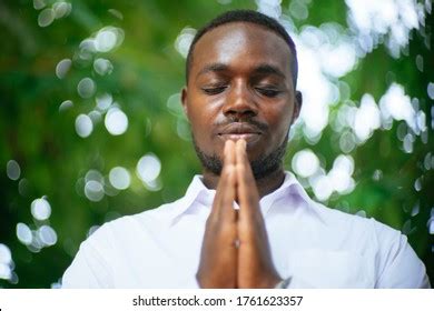 African Man Praying God Green Nature Stock Photo 1761623357 | Shutterstock