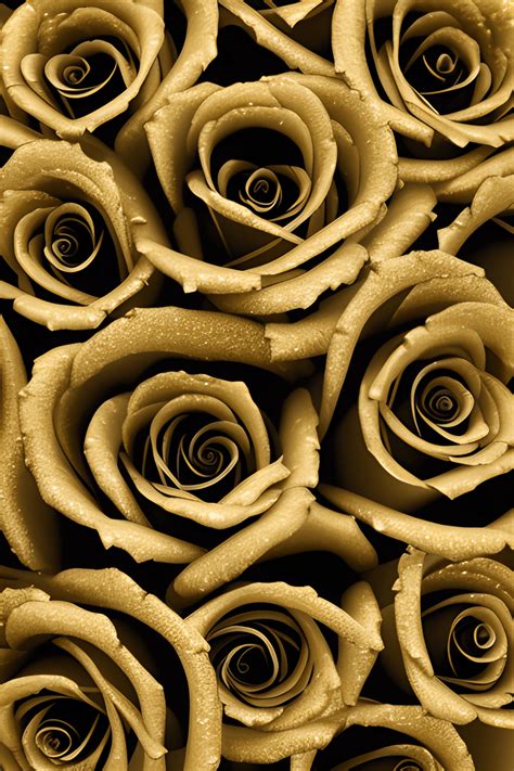 GOLD and BLACK ROSES BOUQUET DIGITAL GRAPHIC · Creative Fabrica