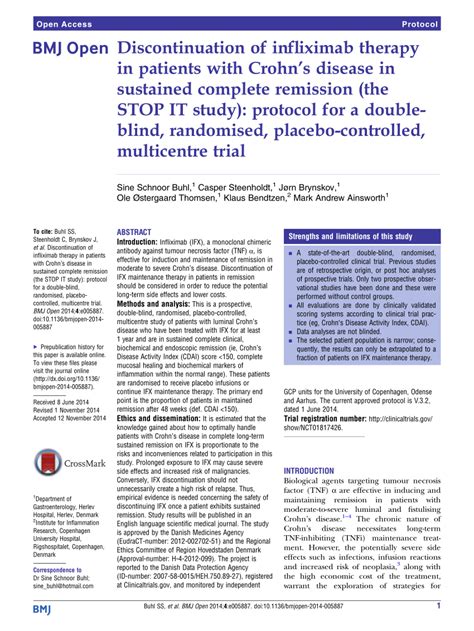 (PDF) Discontinuation of infliximab therapy in patients with Crohn's ...