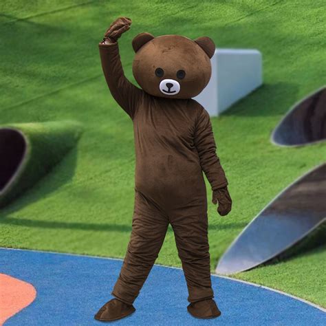 Adult Cartoon Brown Bear Mascot Costume