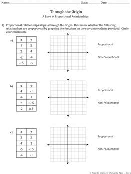 Proportional Relationships Discovery Worksheet by Free to Discover