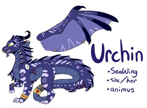 another oc! this is Urchin, a SeaWing animus who managed to escape the kingdom. she likes gold ...