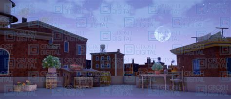 Nighttime New York City Rooftops Projected Backdrops - Grosh Digital