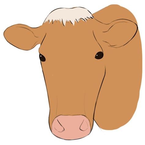 How to Draw a Cow Face - Easy Drawing Art