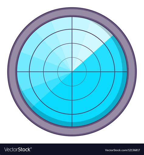 Radar icon cartoon style Royalty Free Vector Image