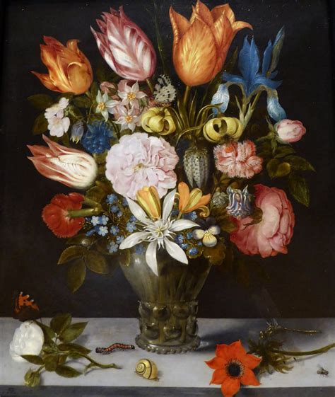 Flowers in a Glass, 1606, Oil on copper. Ambrosius Bosschaert (Dutch ...