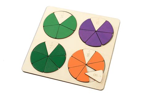 Montessori Mathematics Materials Metal Fraction Circles W Stand Kids ...