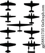 46 Silhouette Spitfire Clip Art | Royalty Free - GoGraph
