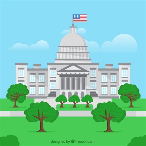 Free Vector | United states congress building in flat style