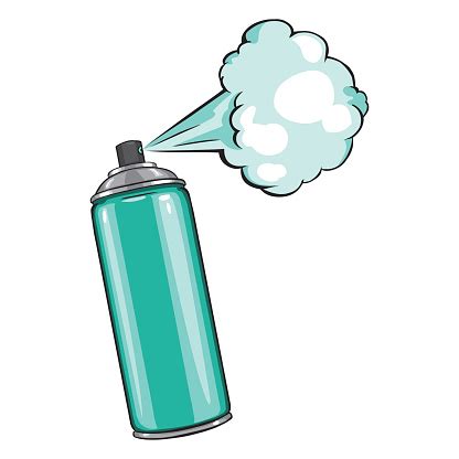 Vector Cartoon Aerosol Spray With Turquoise Paint Stock Illustration ...