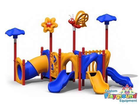 Outdoor Infant & Toddler Playset with Three Slides