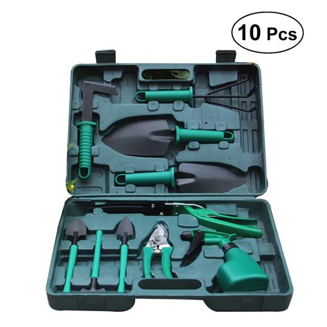 10pcs Garden Tools Case Anti rust Lightweight Garden Tool Set Gardening ...