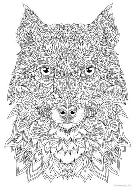 Fantasy Wolf Printable Adult Coloring Page From Favoreads coloring Book ...