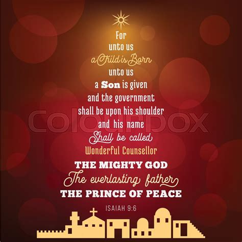 Bible verse from Isaiah 9:6 about ... | Stock vector | Colourbox