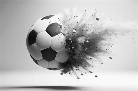 Premium AI Image | A black and white image of a soccer ball with a spray of air.