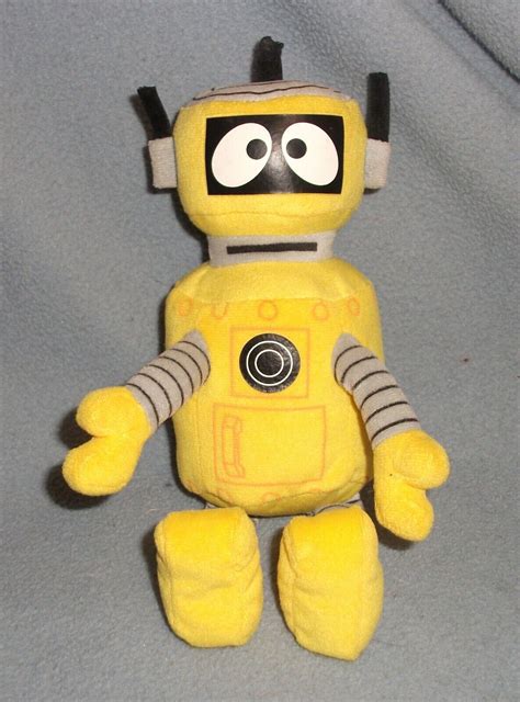 Yo Gabba Gabba PLEX Yellow ROBOT Plush Toy 2013 Ty Beanie Baby 9" Tall | #4568939741