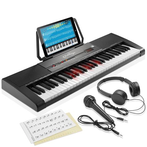 Ashthorpe 61-Key Digital Electronic Keyboard Piano Light Up Keys ...