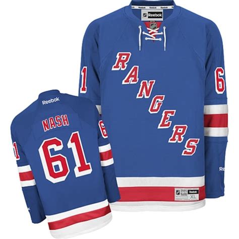 Reebok Rick Nash New York Rangers Men's Blue Home Premier Jersey