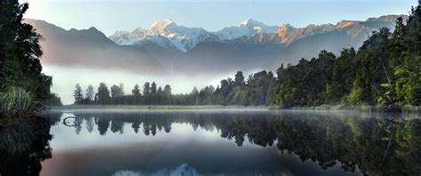 美丽的湖水与雪山3440x1440风景壁纸-千叶网