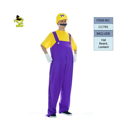 Men's Super Mario Brothers Plumber Worker Costume Jumpsuit Fancy Cosplay Cloth Cartoon ...