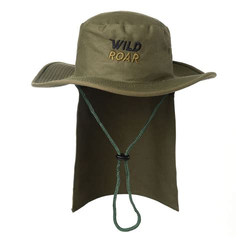 Safari Hat – Olive-With Neck Flap-Large Size – WildRoar.in