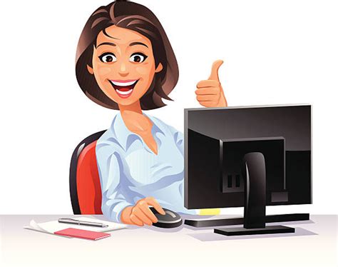 Best Woman On Computer Illustrations, Royalty-Free Vector Graphics ...