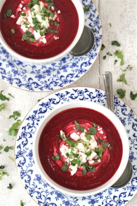 Beetroot & Carrot Soup with Feta Cheese - My Fussy Eater | Easy Family Recipes