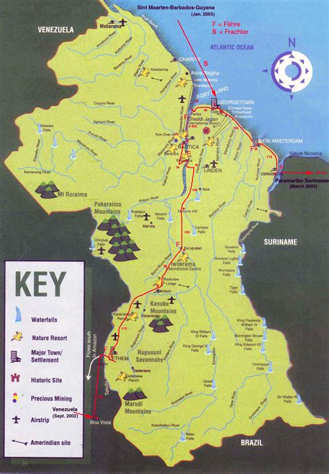 Large detailed tourist map of Guyana | Guyana | South America ...