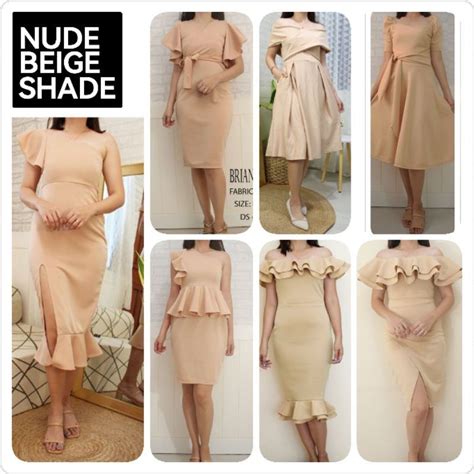 NUDE/BEIGE COLOR FORMAL DRESSES BRIDAL ENTOURAGE BRIDESMAIDS | Shopee ...