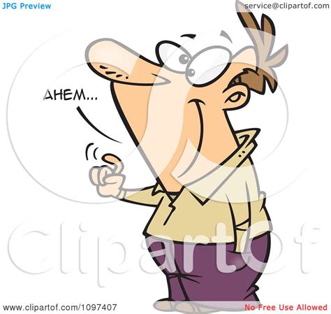 Clipart Man Making An Annoying Ahem Sound And Tapping - Royalty Free Vector Illustration by ...