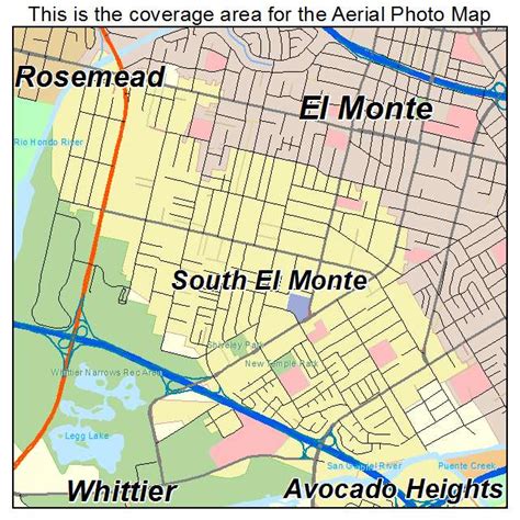 Aerial Photography Map of South El Monte, CA California