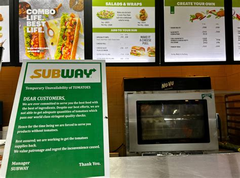 Some Subway India outlets drop tomatoes citing poor quality amid price ...