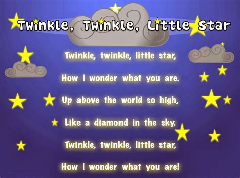 Twinkle Twinkle Little Star Printable Poem | Printablee