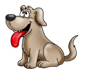 Cute Cartoon Dog with Red Frisbee