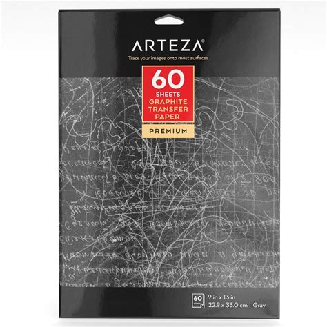 Graphite Transfer Paper, 9 X 13", 60 Sheets (Grey) | Transfer paper ...