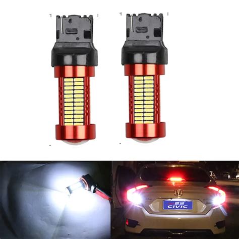 2PC 7440 7441 T20 W21W Led Bulb 108 SMD 4014 LED Lens Car External ...