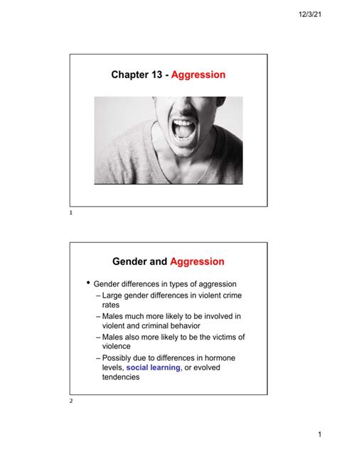 Chapter 13 Aggression Social Learning and Gender and Aggression | PDF | Aggression | Sex ...