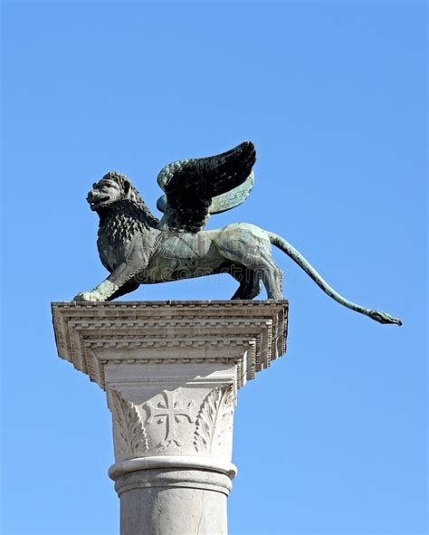 Winged Lion Symbol of Venice Over in Piazza San Marco Stock Photo - Image of metal, bronze ...