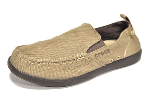 Crocs 11270 Walu Khaki Men's Size 9 Slip On Boat Canvas Shoes #Crocs # ...