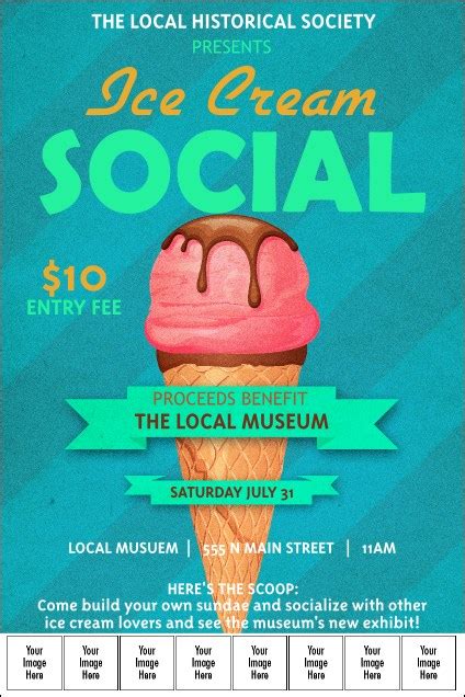 Ice Cream Social Logo Poster