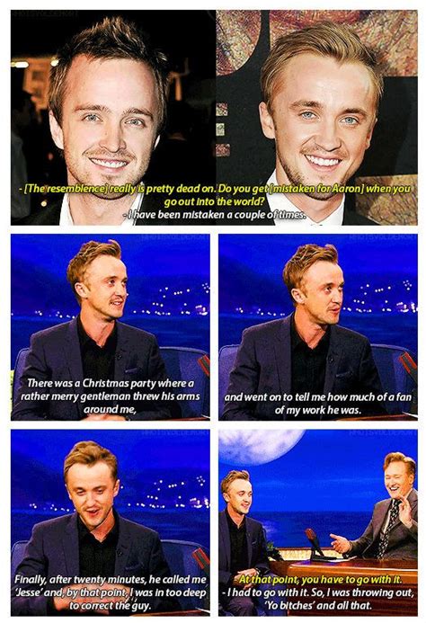 aaron paul looks just like tom felton | Harry potter jokes, Celebrities funny, Tom felton