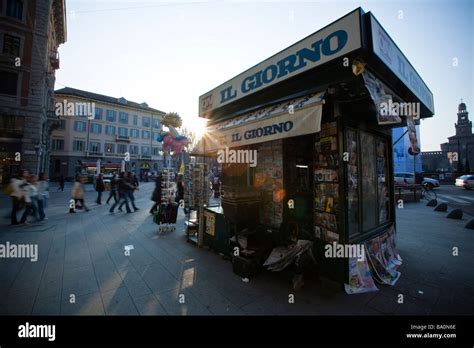 Newspaper stand Il Giorno in Milan, Italy Stock Photo - Alamy