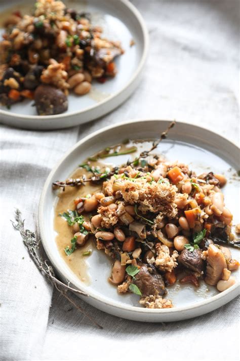 Vegetarian Cassoulet with Mushrooms and Chard - Feed Me Phoebe