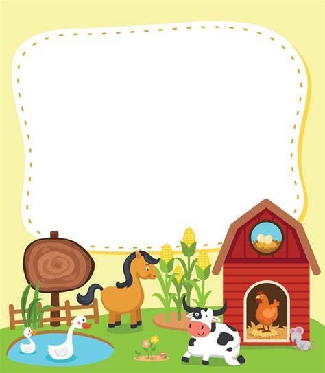 Empty banner template with farm animals illustration 22994526 Vector Art at Vecteezy