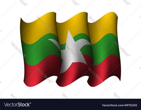 Myanmar waving flag design Royalty Free Vector Image