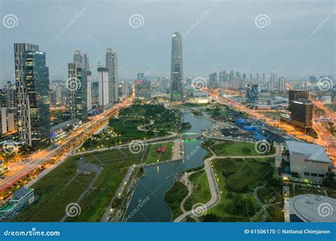 Songdo Central Park in Songdo International Business District. Editorial Image - Image of lake ...