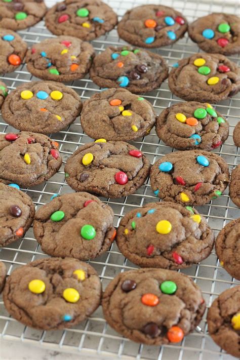 Chocolate M&M Cookies - Baking with Blondie