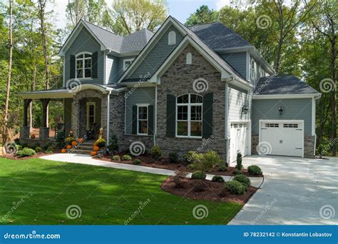 New large suburban house stock photo. Image of luxury - 78232142